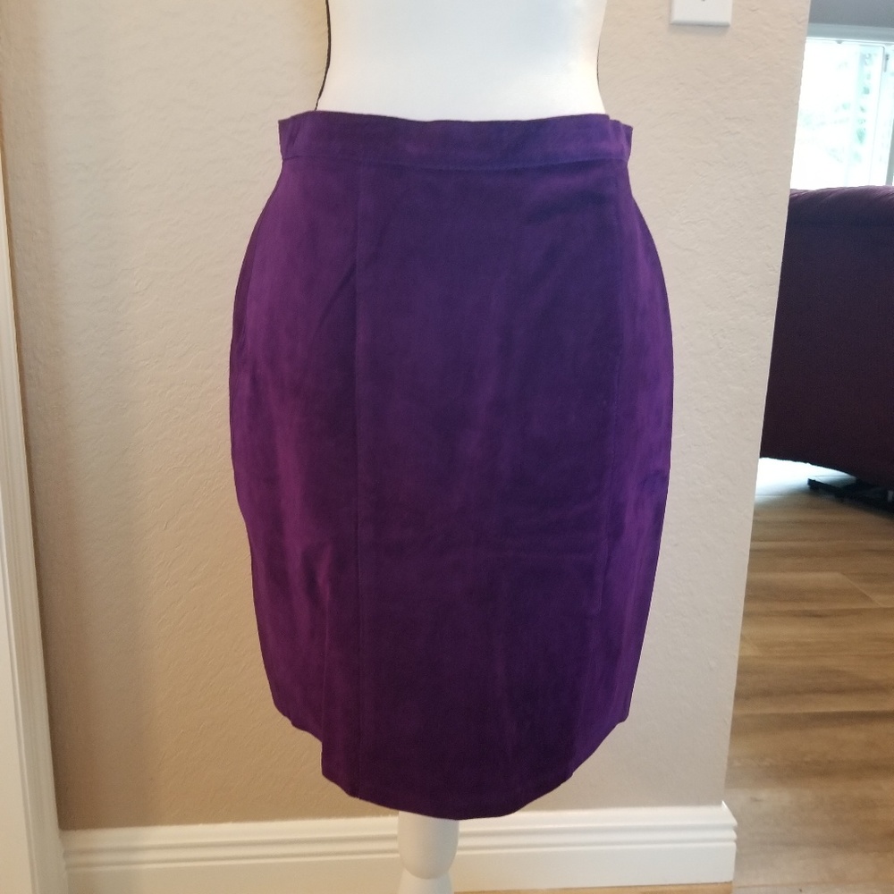 Purple Suede Skirt, fully lined, NWOT